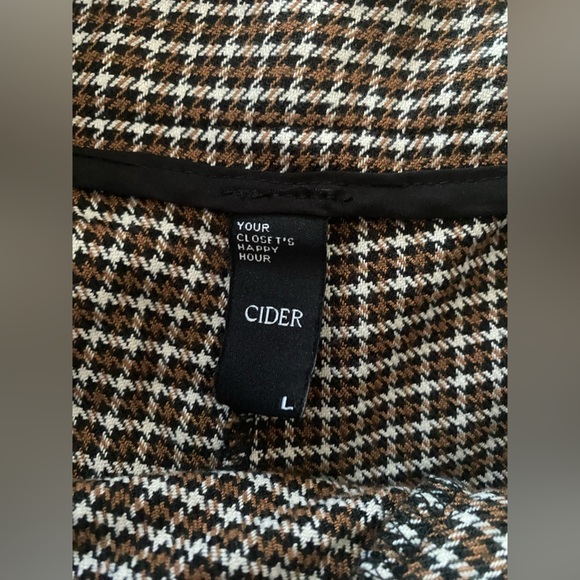 Cider Wide-Leg Pants Houndstooth High Waisted Dark Academia Size Large Women’s - Picture 8 of 8